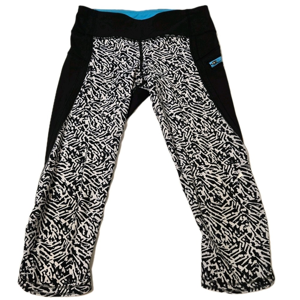 Lululemon Run Top Speed Cropped Leggings Black/White Pocket Size 4
